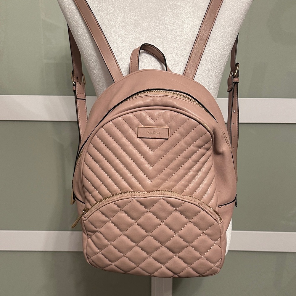 ALDO Blush Quilted Backpack Purse